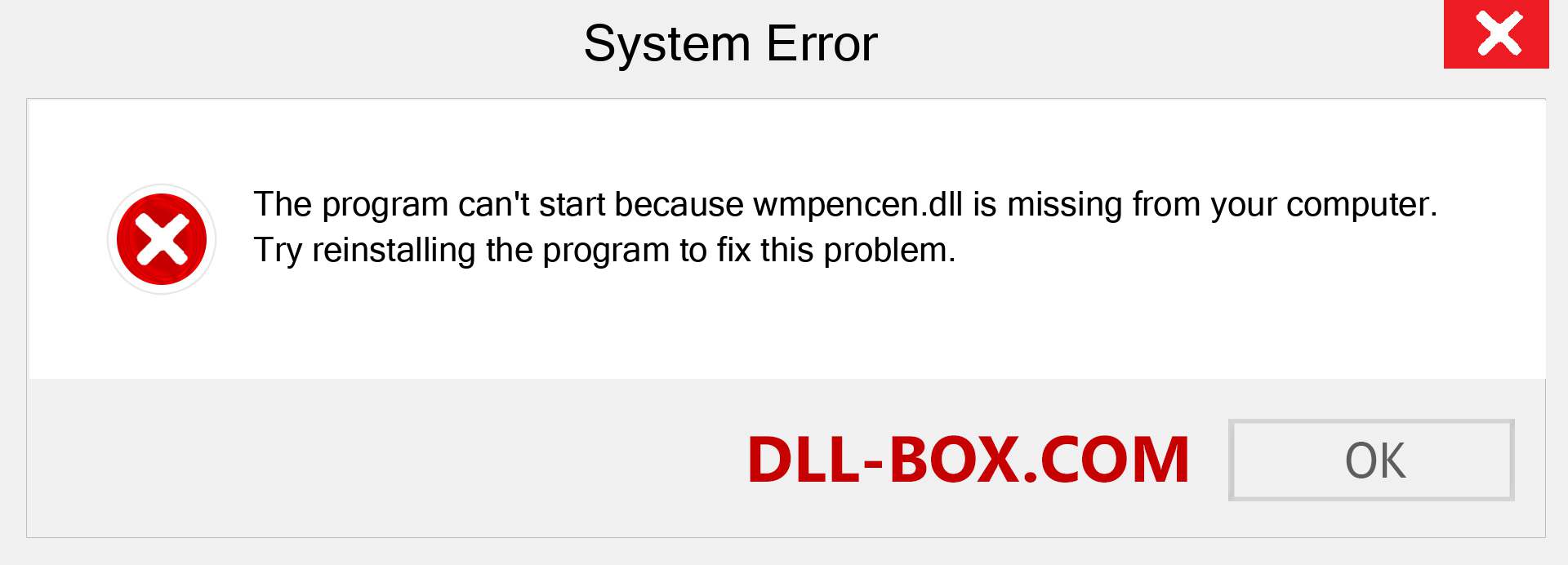  wmpencen.dll file is missing?. Download for Windows 7, 8, 10 - Fix  wmpencen dll Missing Error on Windows, photos, images