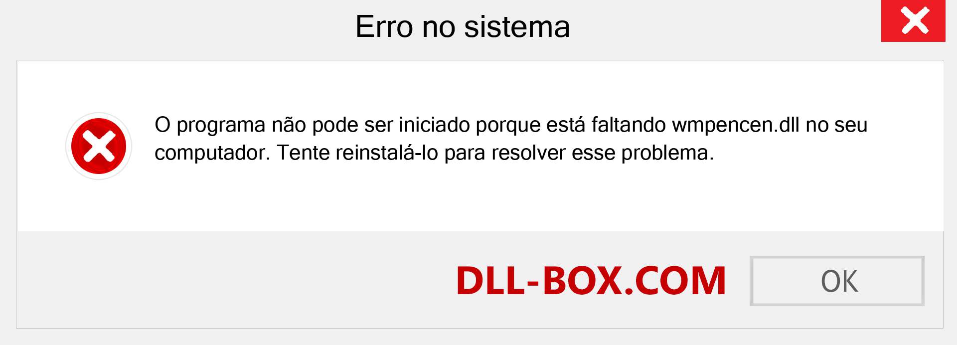 Arquivo wmpencen.dll ausente ?. Download para Windows 7, 8, 10 - Correção de erro ausente wmpencen dll no Windows, fotos, imagens